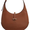 Damen Boss Hobo Bag aus genarbtem Leder mit goldfarbenen Metalldetails
