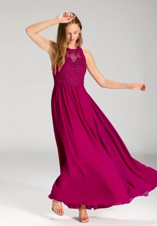 Damen Hey Kyla Hochgeschlossenes Chiffonkleid mit Stickerei