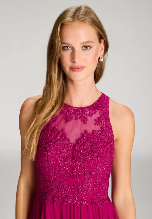 Damen Hey Kyla Hochgeschlossenes Chiffonkleid mit Stickerei