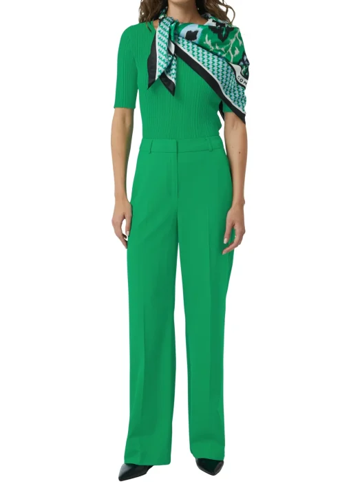 Damen Comma Hochwertige Hose im Loose Fit mit Formbund und Wide Leg
