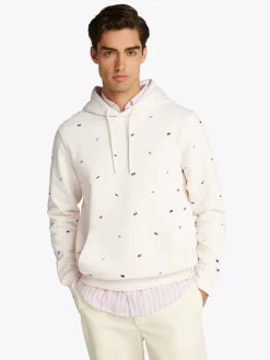 Herren Tommy Hilfiger Hoodie mit Flag Allover Print
