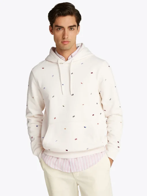 Herren Tommy Hilfiger Hoodie mit Flag Allover Print