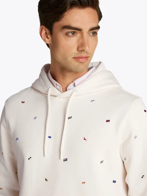 Herren Tommy Hilfiger Hoodie mit Flag Allover Print