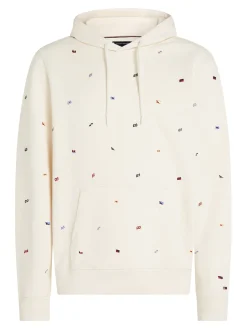 Herren Tommy Hilfiger Hoodie mit Flag Allover Print