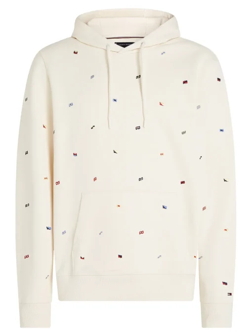 Herren Tommy Hilfiger Hoodie mit Flag Allover Print