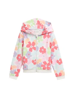 Kinder Tom Tailor Denim Hoodie Sweatjacke mit Blumenmuster