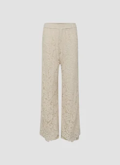 Damen Lecomte Hose mit floraler Spitze