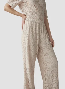 Damen Lecomte Hose mit floraler Spitze