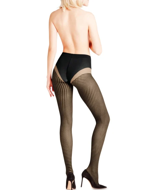 Damen Falke Houndstooth Strumpfhose 15 DEN