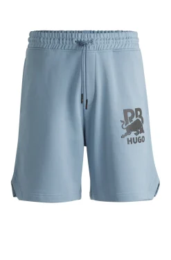 Herren Hugo Red HUGO x RB Shorts aus Baumwoll-Terry mit Carbon-Stealth-Logo