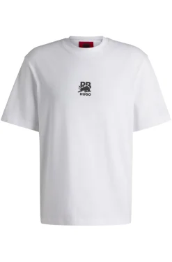 Herren Hugo Red HUGO x RB T-Shirt aus Baumwoll-Jersey mit Carbon-Stealth-Logo