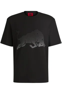 Herren Hugo Red HUGO x RB T-Shirt aus Baumwoll-Jersey mit Stier-Grafik in Degradé-Optik