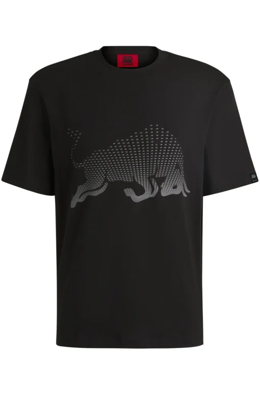 Herren Hugo Red HUGO x RB T-Shirt aus Baumwoll-Jersey mit Stier-Grafik in Degradé-Optik