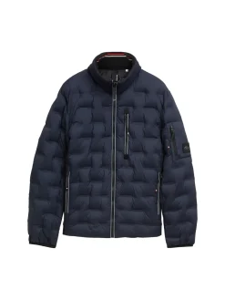 Herren Tom Tailor Hybrid Lightweight Steppjacke mit Kapuze im Stehkragen
