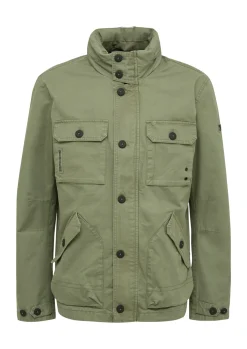 Herren s.Oliver Jacke im Utility-Stil mit Kapuze im Kragen