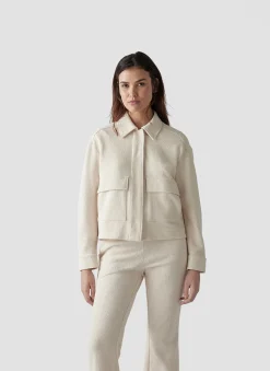 Damen Lecomte Jacke mit aufgesetzten Taschen und Hemdkragen