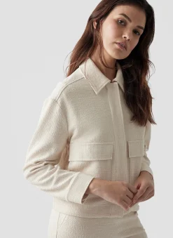 Damen Lecomte Jacke mit aufgesetzten Taschen und Hemdkragen