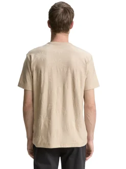 Herren Tom Tailor Jacquard T-Shirt mit Palmen-Motiv