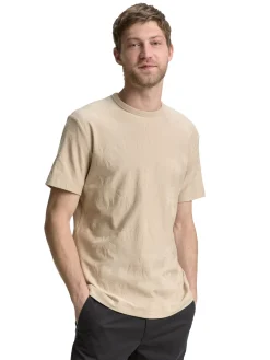 Herren Tom Tailor Jacquard T-Shirt mit Palmen-Motiv