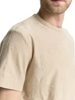 Herren Tom Tailor Jacquard T-Shirt mit Palmen-Motiv