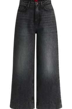 Damen Hugo Red Jeans aus festem schwarzen Denim