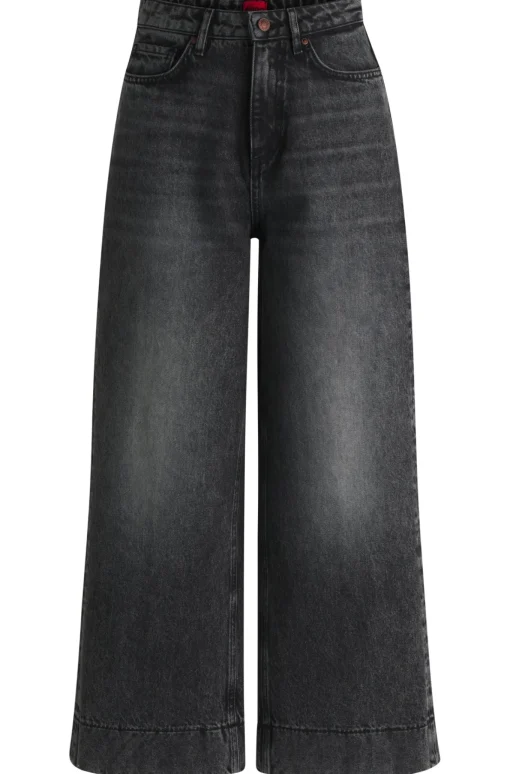 Damen Hugo Red Jeans aus festem schwarzen Denim