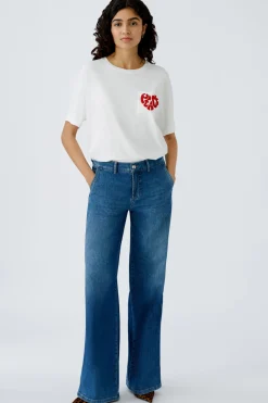 Damen Oui Jeans THE WIDE LEG mid waist, long