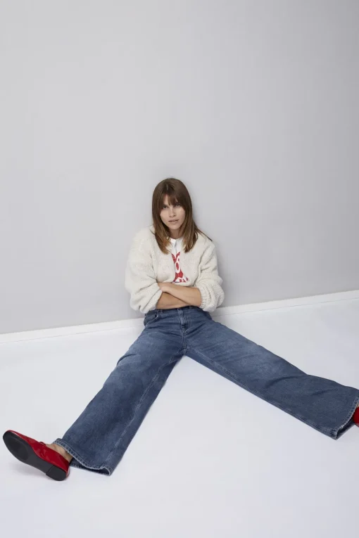 Damen Oui Jeans THE WIDE LEG mid waist, long