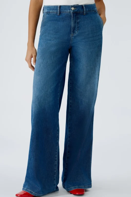 Damen Oui Jeans THE WIDE LEG mid waist, long