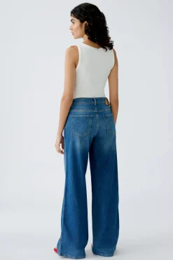 Damen Oui Jeans THE WIDE LEG mid waist, long