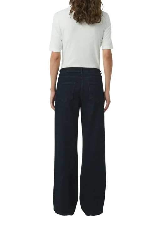 Damen Comma Jeans-Hose mit Waschung und Wide Leg im Loose Fit