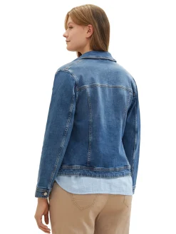 Damen TOM TAILOR Plus Jeansjacke mit Bio-Baumwolle