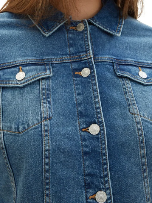 Damen TOM TAILOR Plus Jeansjacke mit Bio-Baumwolle