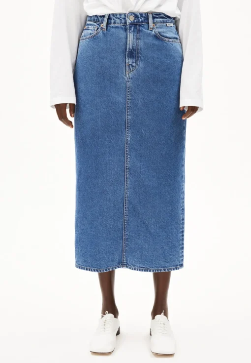 Damen armedangels Jeansrock aus recycelter Baumwolle KAALYKE