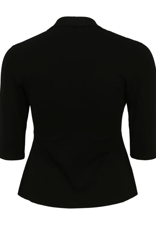 Damen Doris Streich Jersey-Jacke mit Schalkragen und Schößchen