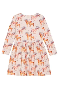 Kinder DANAMADE Jerseykleid mit Einhorn Alloverdruck