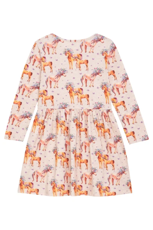 Kinder DANAMADE Jerseykleid mit Einhorn Alloverdruck