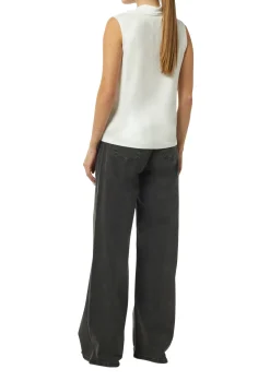 Damen Comma Jersey-Top mit Wasserfall-Ausschnitt
