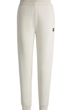 Damen Hugo Red Jogginghose aus Baumwoll-Terry mit Stack-Logo