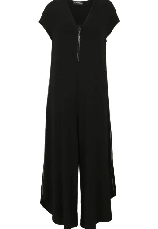 Damen Doris Streich Jumpsuit aus Jersey mit Strass-Reißverschluss