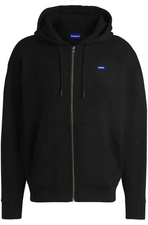 Herren Hugo Blue Kapuzenpulli für alle Geschlechter aus Baumwollfrottee in lockerer Passform