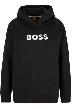 Damen Boss KAPUZEN-SWEATSHIRT Edelight AUS BAUMWOLLE-TERRY MIT KONTRASTIERENDEM LOGO