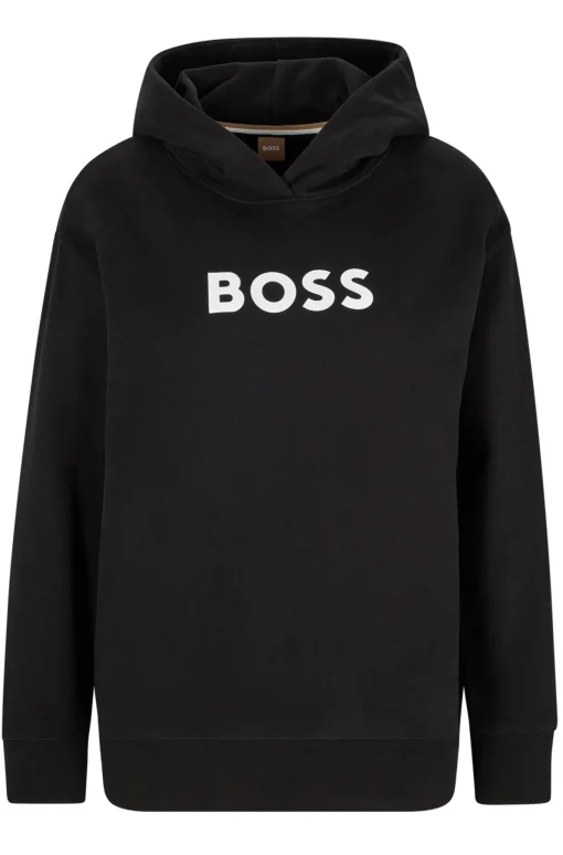 Damen Boss KAPUZEN-SWEATSHIRT Edelight AUS BAUMWOLLE-TERRY MIT KONTRASTIERENDEM LOGO