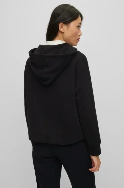 Damen Boss KAPUZEN-SWEATSHIRT Edelight AUS BAUMWOLLE-TERRY MIT KONTRASTIERENDEM LOGO
