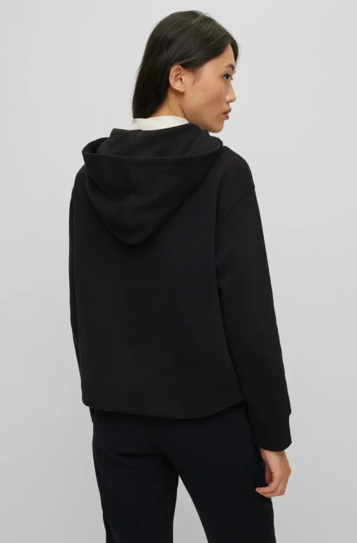 Damen Boss KAPUZEN-SWEATSHIRT Edelight AUS BAUMWOLLE-TERRY MIT KONTRASTIERENDEM LOGO