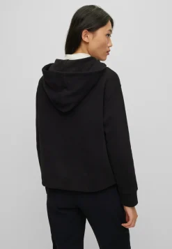 Damen Boss KAPUZEN-SWEATSHIRT Edelight AUS BAUMWOLLE-TERRY MIT KONTRASTIERENDEM LOGO