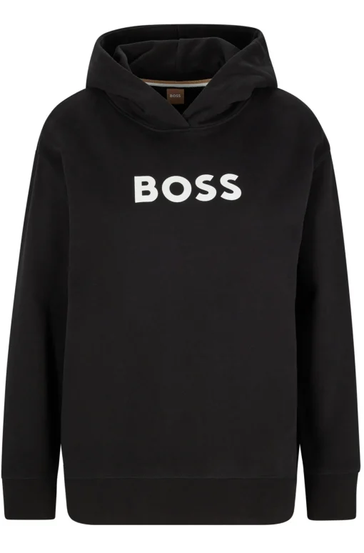 Damen Boss KAPUZEN-SWEATSHIRT Edelight AUS BAUMWOLLE-TERRY MIT KONTRASTIERENDEM LOGO