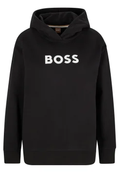 Damen Boss KAPUZEN-SWEATSHIRT Edelight AUS BAUMWOLLE-TERRY MIT KONTRASTIERENDEM LOGO