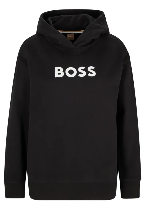 Damen Boss KAPUZEN-SWEATSHIRT Edelight AUS BAUMWOLLE-TERRY MIT KONTRASTIERENDEM LOGO