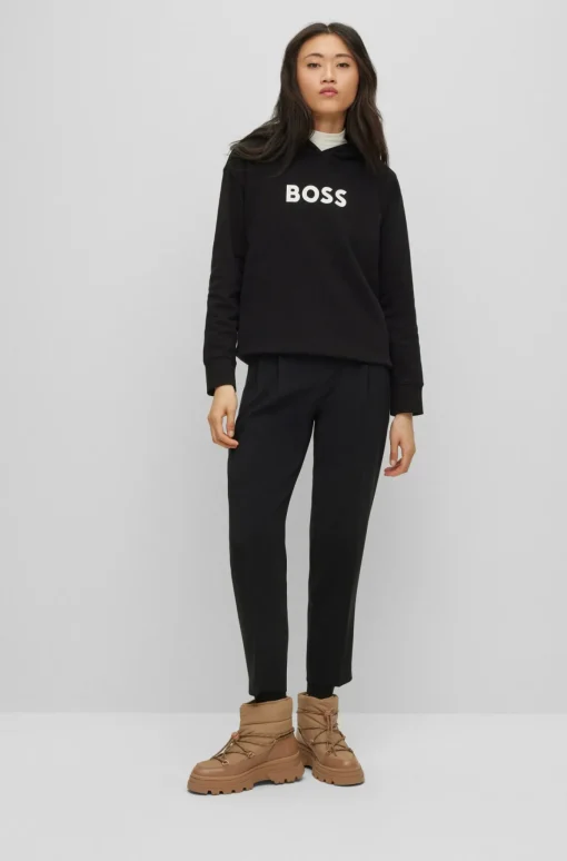 Damen Boss KAPUZEN-SWEATSHIRT Edelight AUS BAUMWOLLE-TERRY MIT KONTRASTIERENDEM LOGO